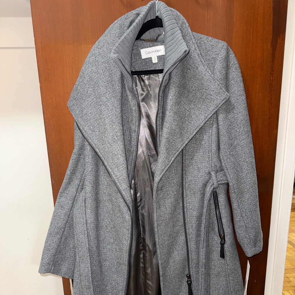 Calvin Klein Women's Gray Trench Coat. Brand new with tag